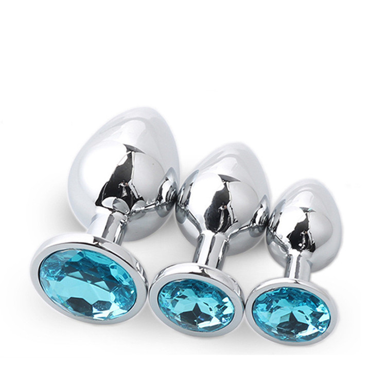 Aluminum Alloy Super Smooth Diamond Base Advanced Anal Plug Sets Adult Sex Toys - Image 3