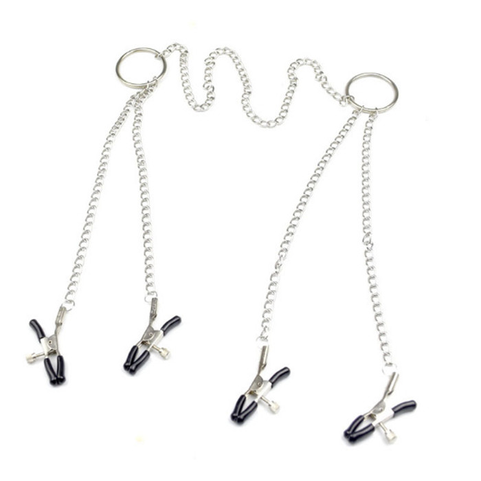 BDSM Bondage Flirting Teasing Nipple Clamps Chain Clitoris Stimulator Clip Sex Toy - Image 3
