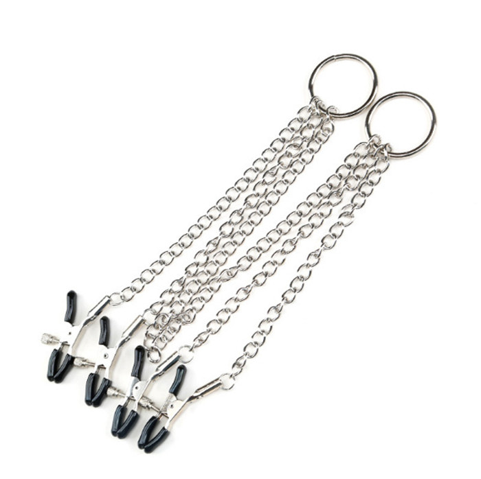BDSM Bondage Flirting Teasing Nipple Clamps Chain Clitoris Stimulator Clip Sex Toy - Image 7