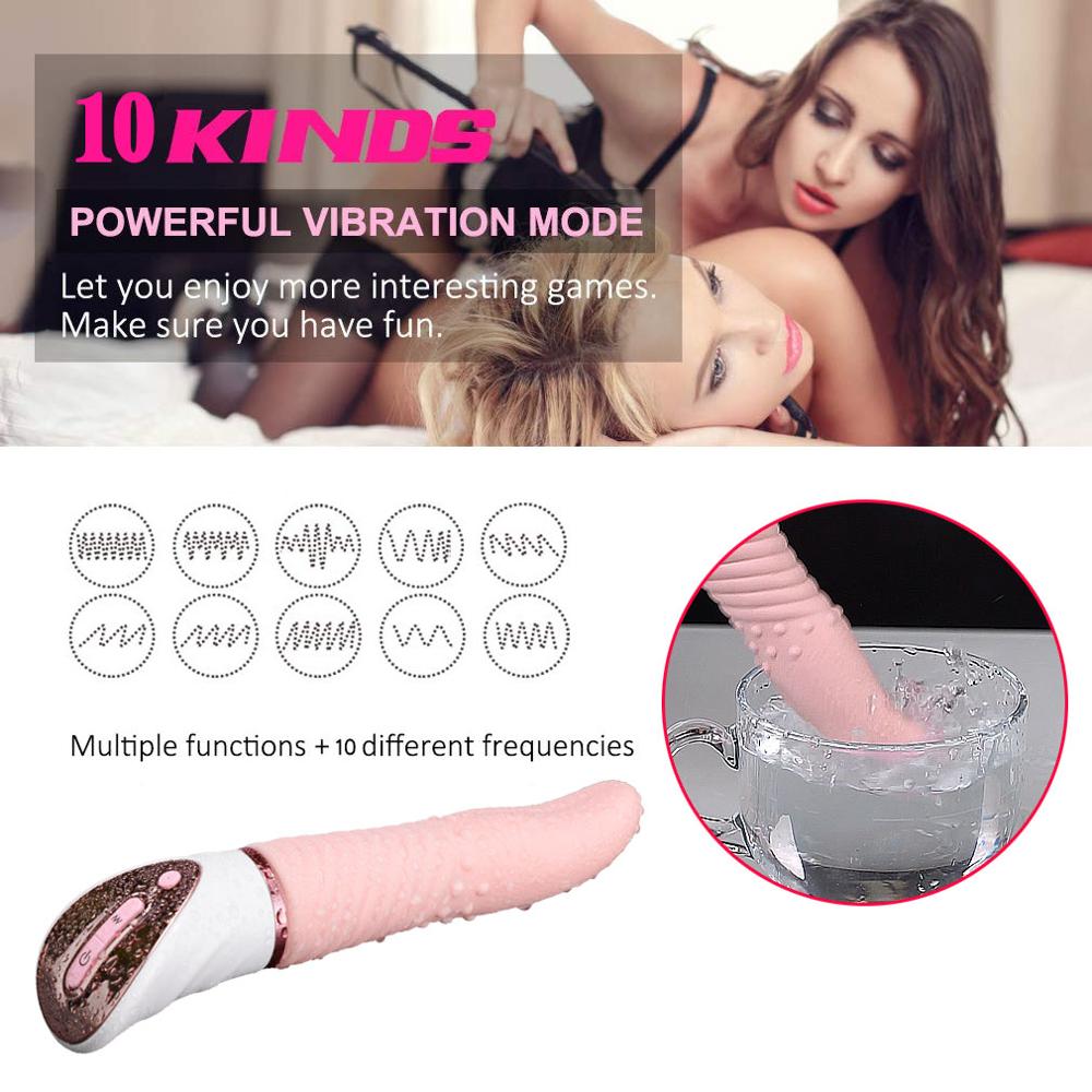 10 speed Vibrating Magic Tongue G-Spot Stimulate Vibrator Licking- USB Rechargeable (Nude) - Image 2