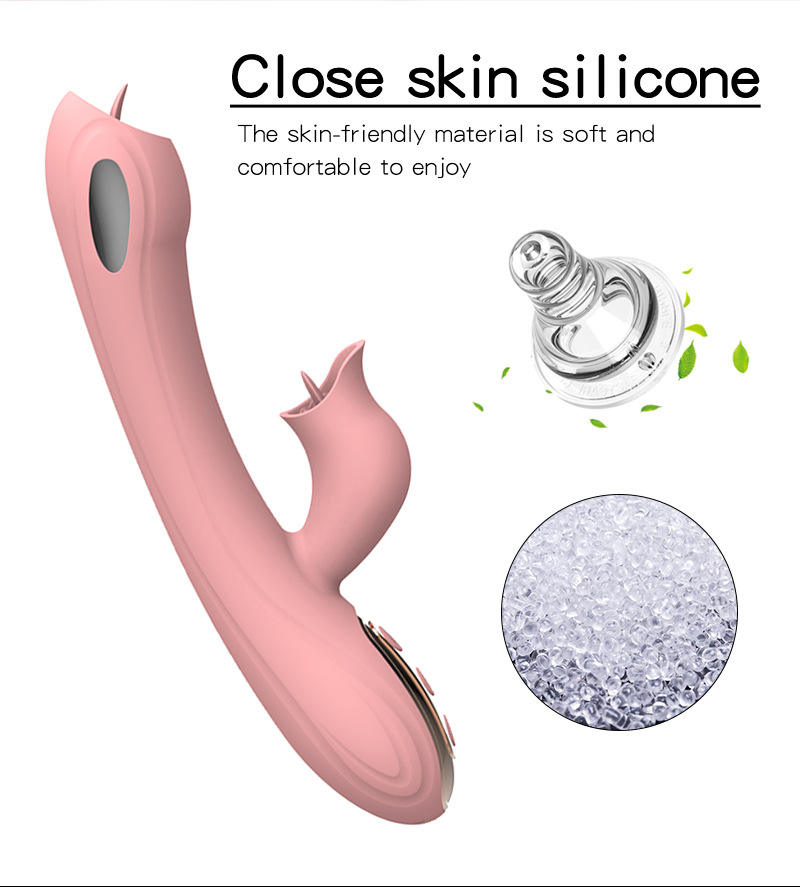 Multiple Frequency USB Double Tongue Lick Vibrator Adult Sex Toy- Purple - Image 5